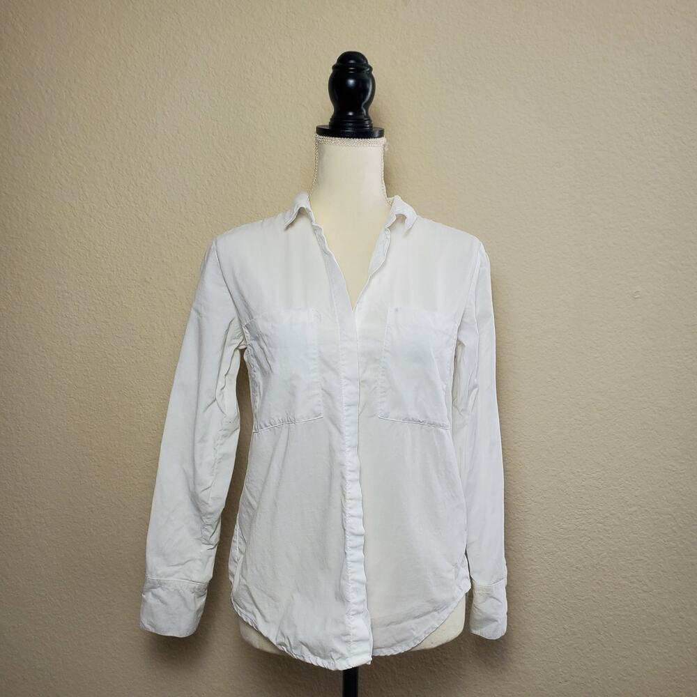 Anthropologie Cloth & Stone White Button Down Top Small